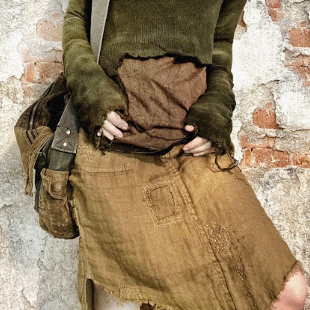 distressed & mended skirt // soft